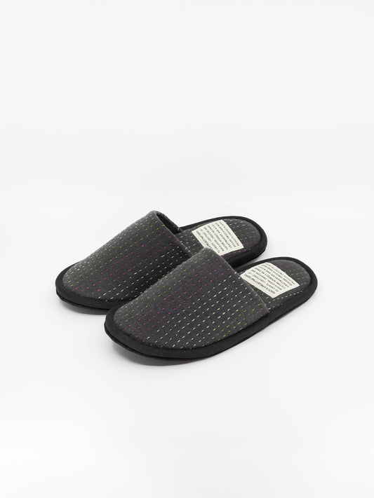 SLIM SLIPPER -sashiko(Black)-